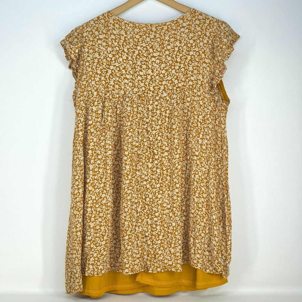Savannah Jane Flutter Sleeve Blouse 1X Embroidered Floral Cottage Peasant Boho - Picture 2 of 14
